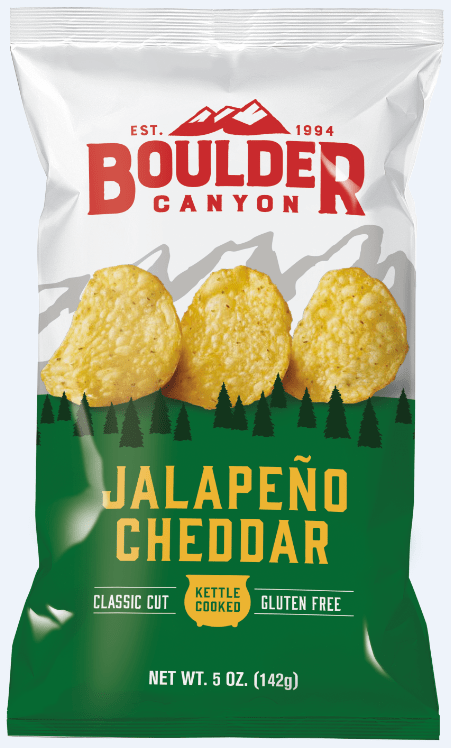 Totally Natural Potato Chips Jalapeno Cheddar 140g Boulder Canyon