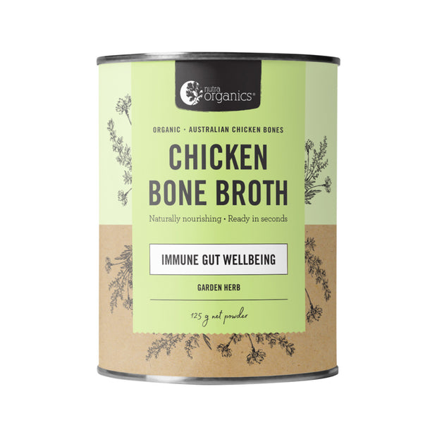 Chicken Bone Broth Organic Garden Herb 125g Nutra Organics