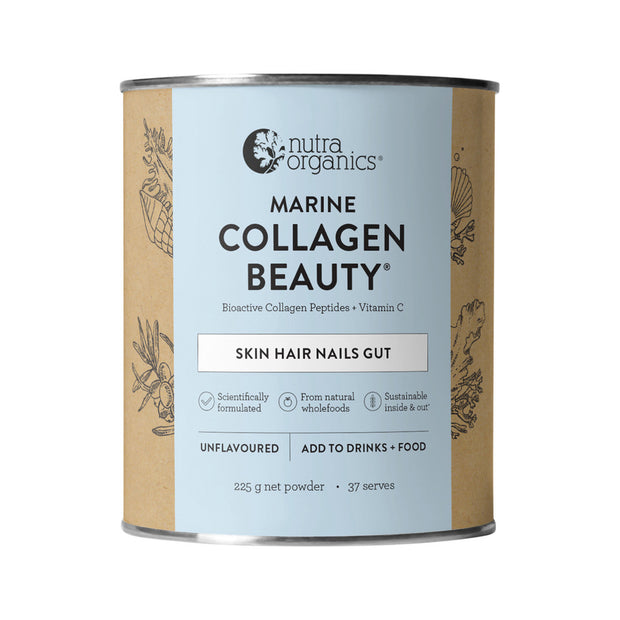 Marine Collagen Beauty With Bioactive Collagen and Vitamin C Unflavoured 225g Nutra Organics