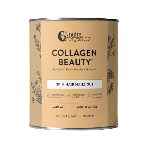 Collagen Beauty (For Coffee) With Bioactive Collagen and Vitamin C Caramel 225g Nutra Organics