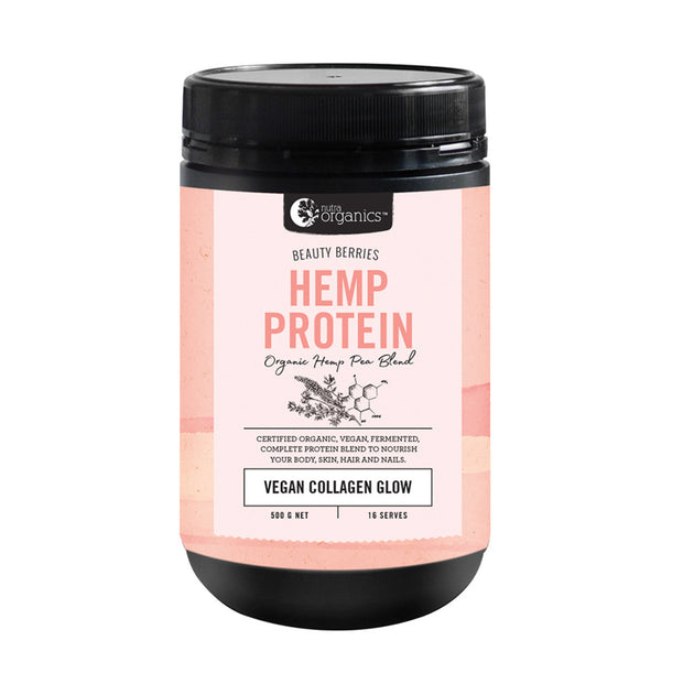 Hemp Protein Vegan Collagen Glow 500g Nutra Organics