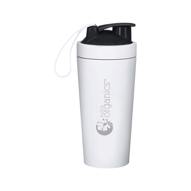 Protein Shaker Stainless Steel White 750ml Nutra Organics