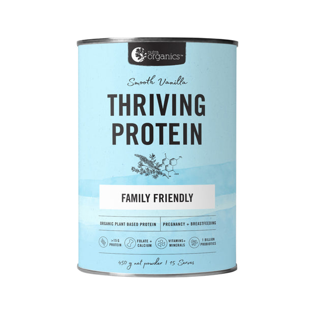 Thriving Protein Organic Pea Rice Blend Vanilla 450g Nutra Organics