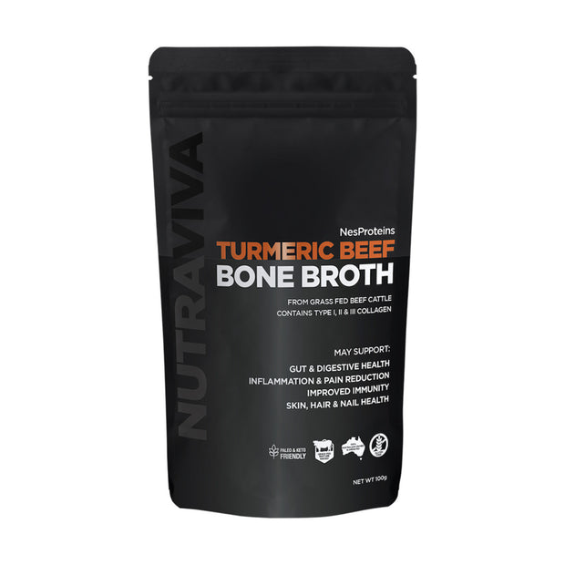 Beef Bone Broth Turmeric 100g NesProtein Nutraviva