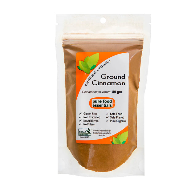Cinnamon Powder Organic 80g Pure Food Essentials - Broome Natural Wellness