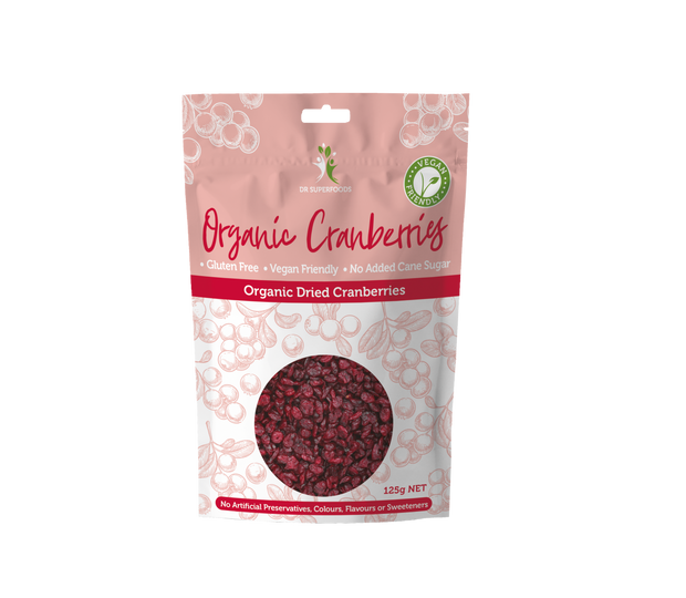 Cranberries Dried Organic 125g Dr Superfoods