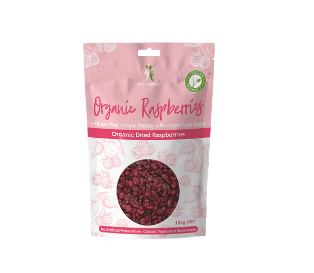 Raspberry Organic Dried 125g Dr Superfoods