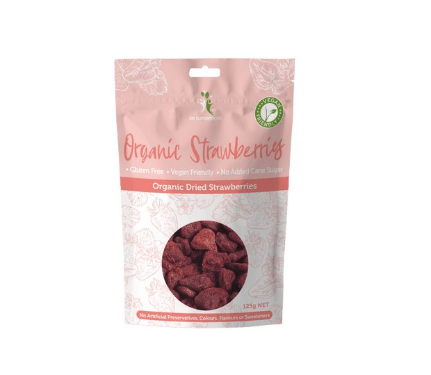 Strawberry Organic Dried 125g Dr Superfoods
