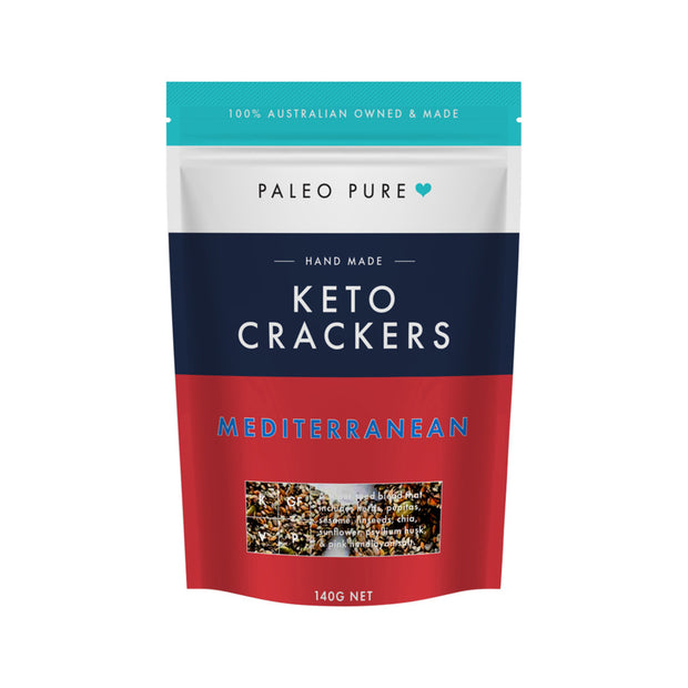 Keto Crackers Mediterranean 140g Paleo Pure - Broome Natural Wellness