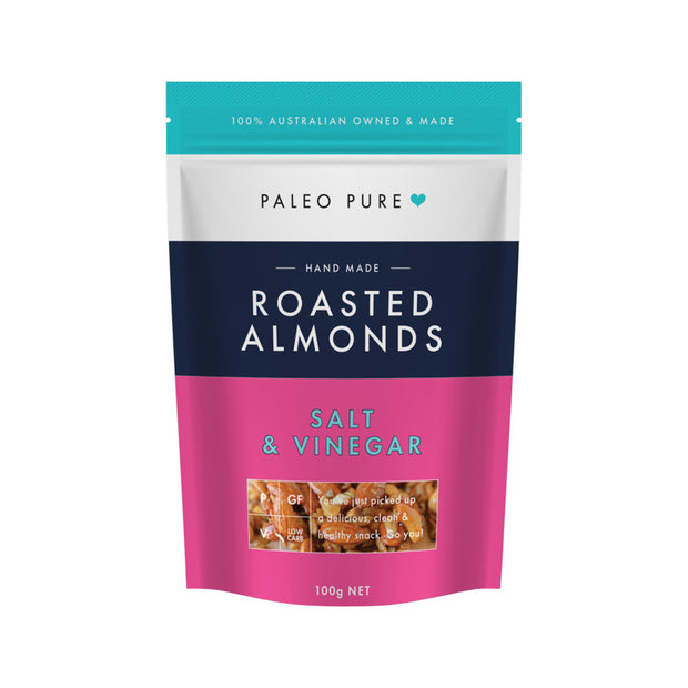 Roasted Almonds Salt & Vinegar 100g Paleo Pure - Broome Natural Wellness