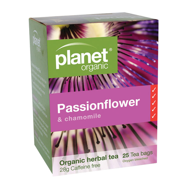 Passionflower and Chamomile Organic Tea 25 Bags Planet Organic
