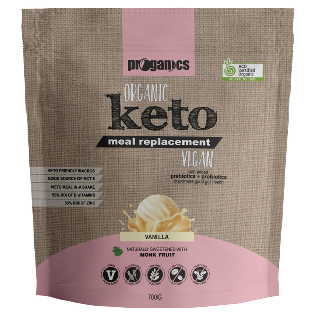 Organic Keto Meal Replacement Vanilla 700g Proganics - Broome Natural Wellness