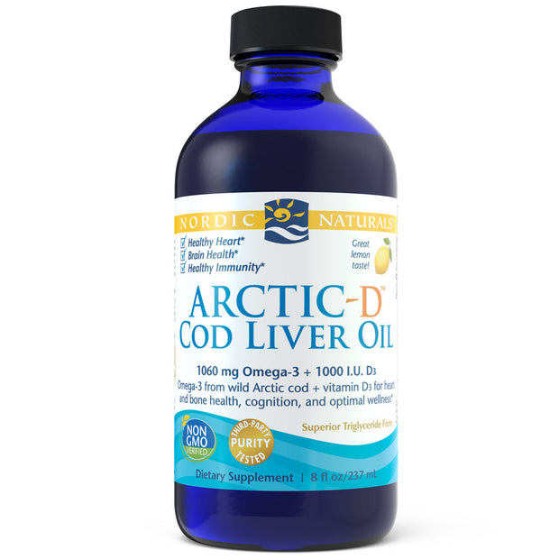 Arctic D Cod Liver Oil Lemon 237ml Nordic Naturals