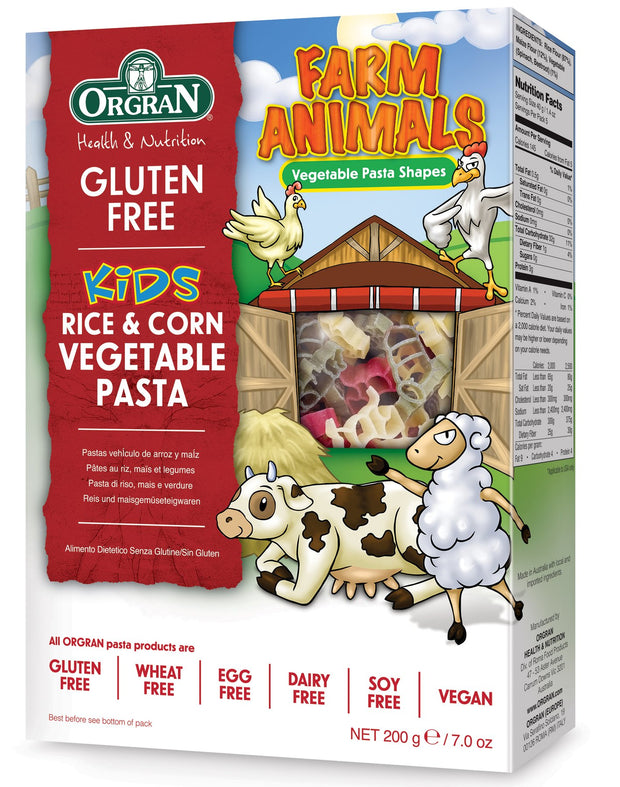 Pasta Rice & Corn Animal Shapes Gluten Free 200g Orgran