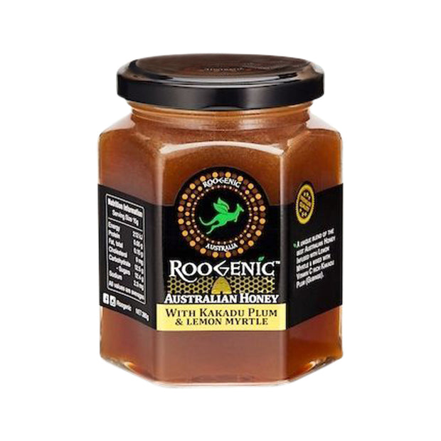 Honey Kakadu Plum & Lemon Myrtle 380g Roogenic Australia