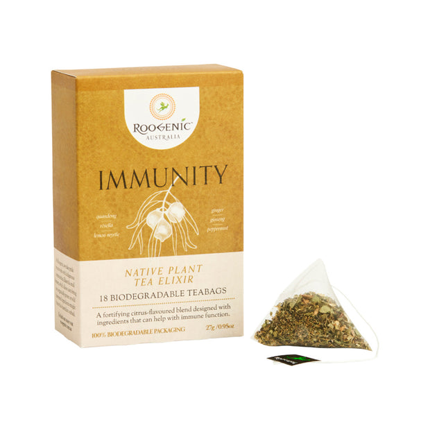 Immunity Native Plant Tea Elixir 18 Tea Bags Roogenic Australia