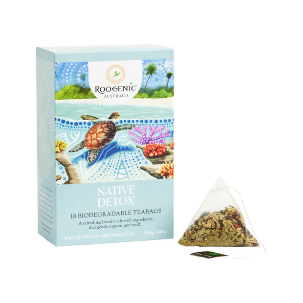 Detox Native Plant Tea Elixir 18 Tea Bags Roogenic Australia