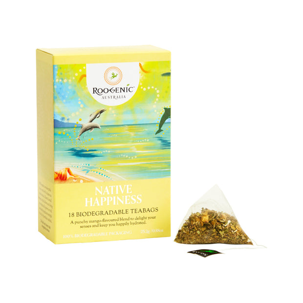 Happiness Native Plant Tea Elixir 18 Tea Bags Roogenic Australia