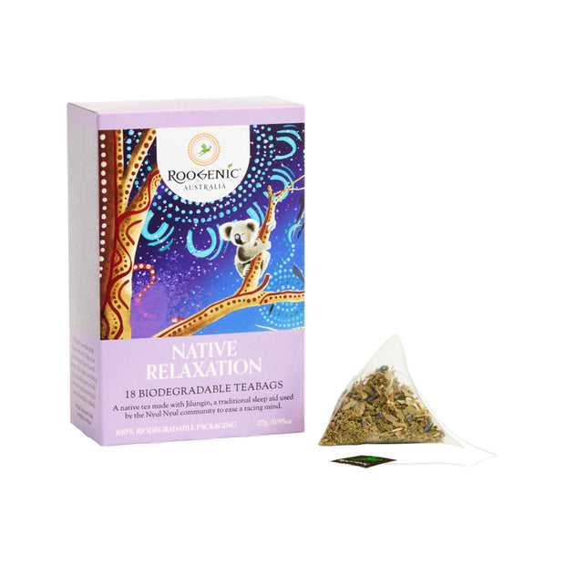 Relaxation Native Plant Tea Elixir 18 Tea Bags Roogenic Australia