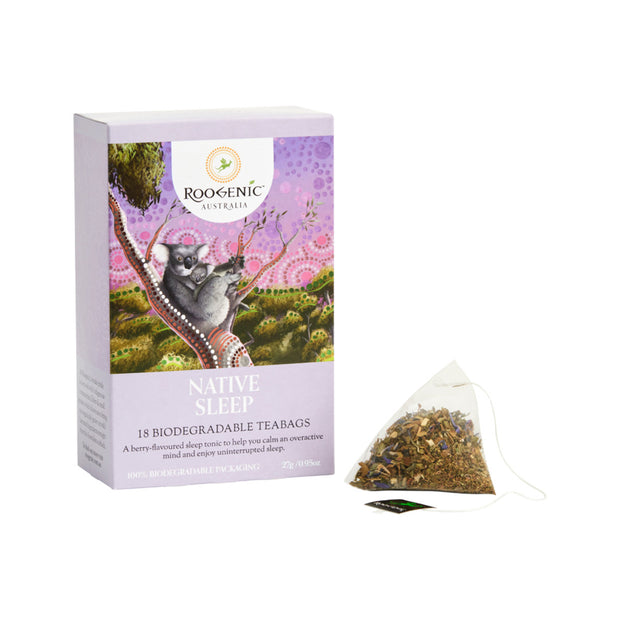 Sleep Native Plant Tea Elixir 18 Tea Bags Roogenic Australia