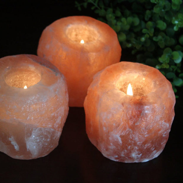 Salt Lamp Tealight Holder Illumination Mandalas - Broome Natural Wellness
