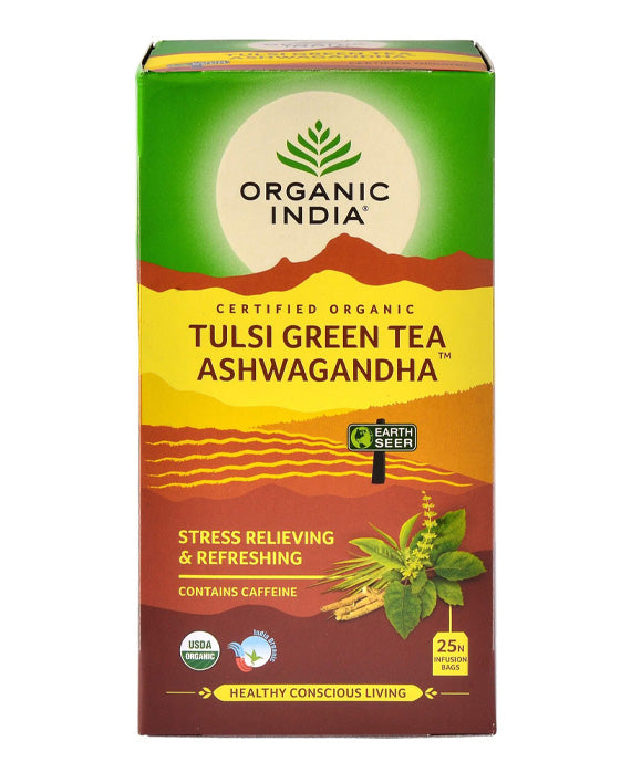 Tulsi Ashwagandha Green Organic Tea 25 Bags Organic India