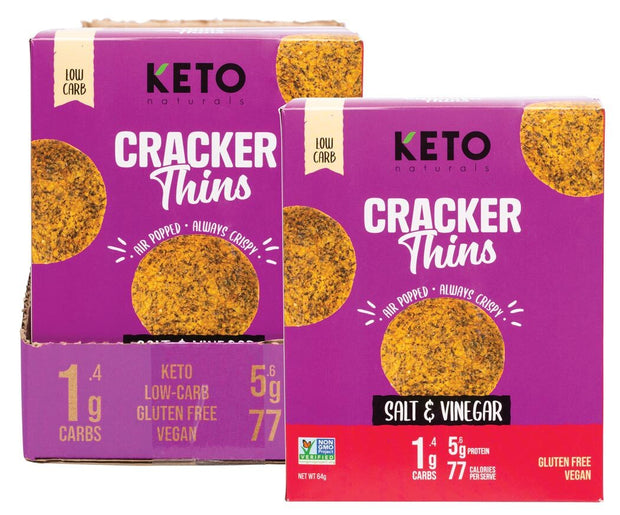 Keto Naturals Cracker Thins Salt & Vinegar 64g