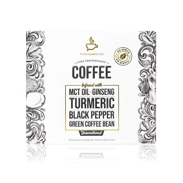 High Performance Coffee Blend Unweetened 30 Sachets Before You Speak - Broome Natural Wellness