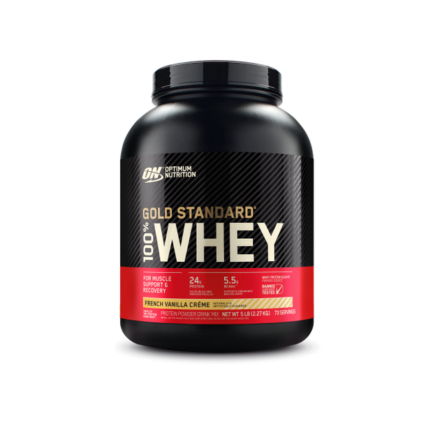 100% Gold Whey 5lbs 2.27kg French Vanilla Cream Optimum Nut - Broome Natural Wellness