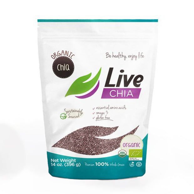 Chia Seeds Black Organic 396g Live