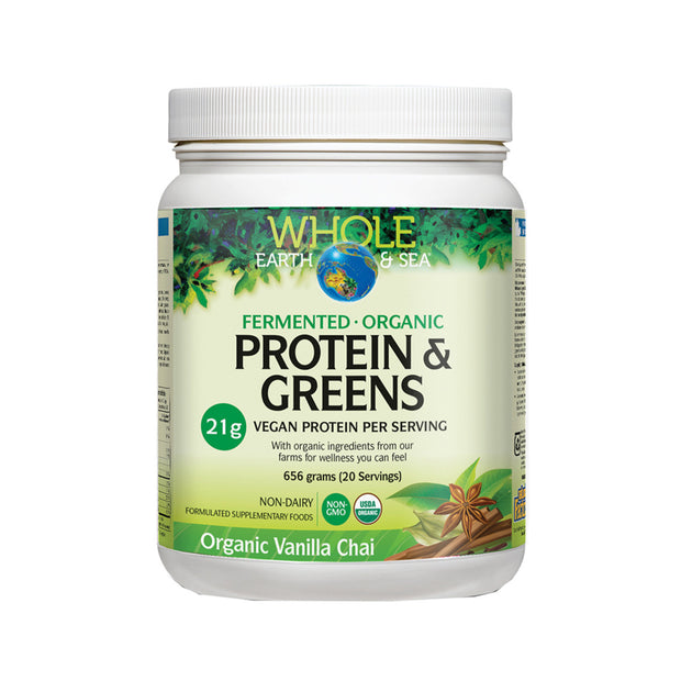 Protein & Greens Vanilla Chai 655g Whole Earth & Sea - Broome Natural Wellness