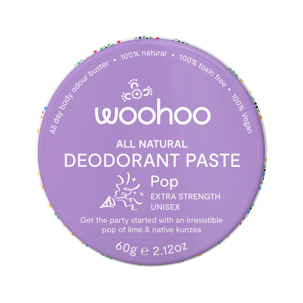 Natural Deodorant Paste Pop 60g Tin Woohoo