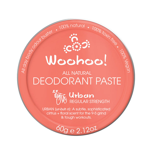 Natural Deodorant Paste Urban Regular Strength Tin 60g Woohoo - Broome Natural Wellness