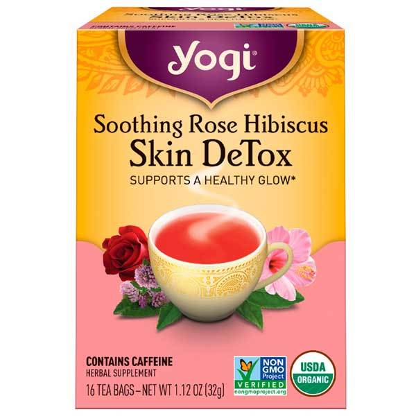 Soothing Rose Hibiscus Skin Detox Tea 16 Tea Bags Yogi Herbal Tea - Broome Natural Wellness