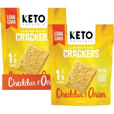Keto Naturals Almond Flour Crackers Cheddar & Onion 64g