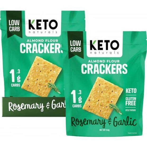 Keto Naturals Almond Flour Crackers Rosemary & Garlic 64g