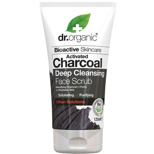 Activated Charcoal Face Scrub 125ml Dr Organic - Broome Natural Wellness