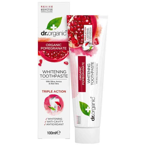 Pomegranate Whitening Toothpaste 100ml Dr Organic - Broome Natural Wellness