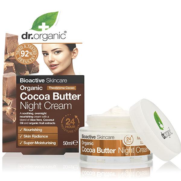 Cocoa Butter Night Cream 50ml Dr Organic - Broome Natural Wellness