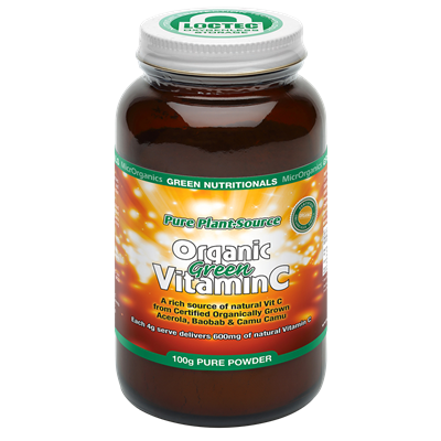 Green Vitamin C Organic Plant Sourced 100g  Microrganics Green Nutritionals