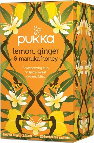 Lemon Ginger & Manuka Honey Tea Bags 20 Pukka - Broome Natural Wellness