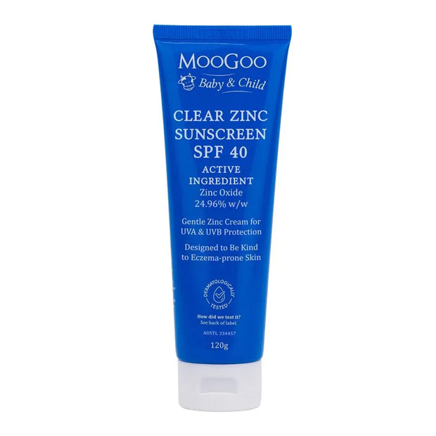 MooGoo Sunscreen Clear Zinc 120g SPF40