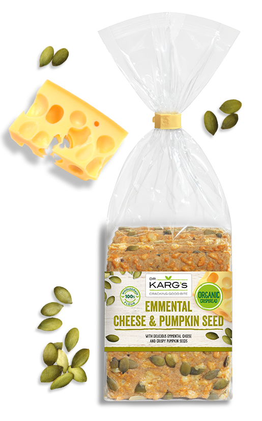 Organic Emmental Cheese & Pumpkin Seed Crisps 200g Dr Karg - Broome Natural Wellness